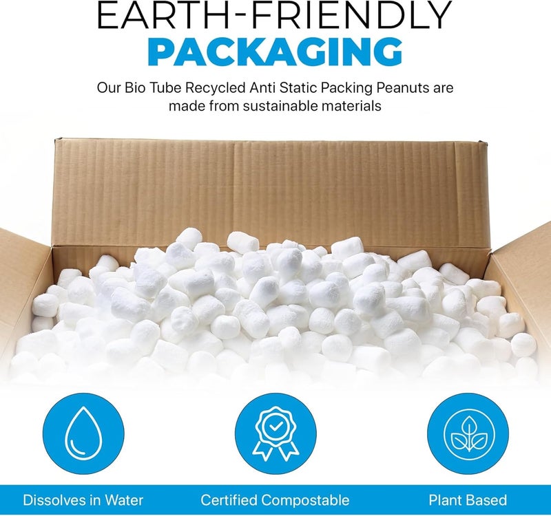 Aruva Kitchen Biodegradable Peanuts 0.5 cu ft naturaly antistatic compostable popcorn for packaging - Image 5